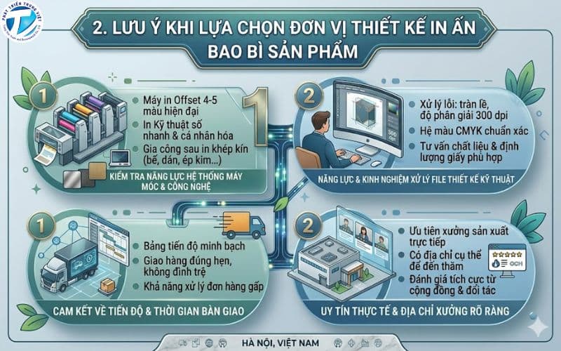 Lưu ý khi lựa chọn đơn vị thiết kế in ấn bao bì sản phẩm